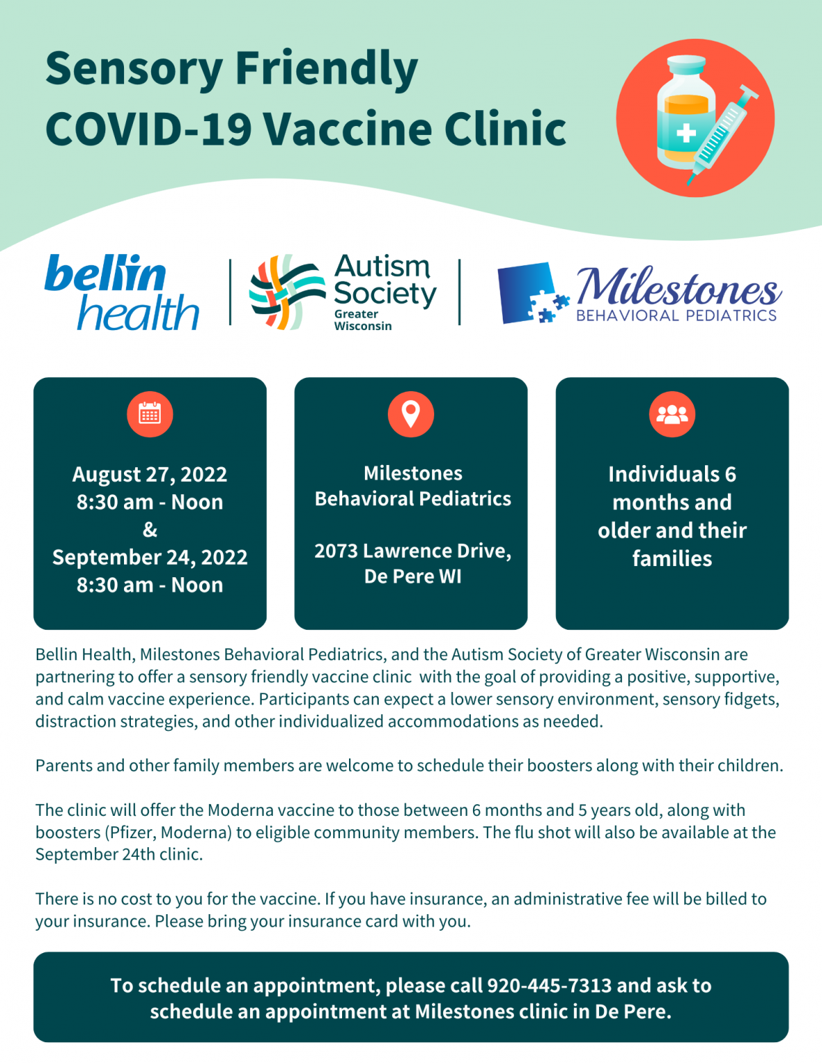 Sensory Friendly Vaccine Clinic Hosted in Partnership with Bellin